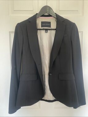 Banana Republic Black Women's Tuxedo Jacket 96% Virgin Wool Sz 2